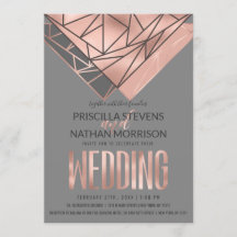 Modern Roos Gold Roos Gold Grey Geometric Wedding
