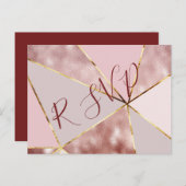 Modern Roos Gold RSVP-Briefkaart Uitnodiging Briefkaart (Voorkant / Achterkant)