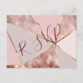 Modern Roos Gold RSVP-Briefkaart Uitnodiging Briefkaart (Voorkant)