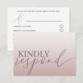 Modern Roos Gold RSVP Calligrafie Wedding (Voorkant / Achterkant)