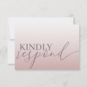 Modern Roos Gold RSVP Calligrafie Wedding Kaartje (Voorkant)