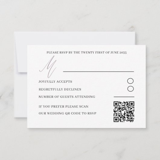 Modern Roos Gold RSVP Calligrafie Wedding Kaartje (Achterkant)