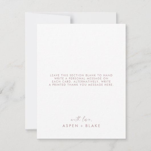 Modern Roos Gold Script 3 Foto Collage Wedding Bedankkaart (Achterkant)