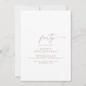 Modern Roos Gold Script 40e verjaardag Kaart (Voorkant)