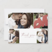 Modern Roos Gold Script 4 Foto Collage Wedding Bedankkaart (Voorkant)