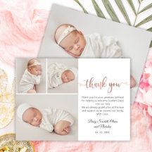 Modern Roos Gold Script Baby 3 Fotocollage