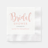 Modern Roos Gold Script Bruiloft Vrijgezellenfeest Servet (Voorkant)