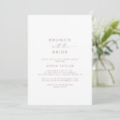 Modern Roos Gold Script Brunch met bride Kaart (Staand voorkant)