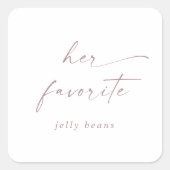 Modern Roos Gold Script: Favor Weddenschap Vierkante Sticker (Voorkant)