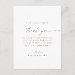 Modern Roos Gold Script Hartelijk dank voor uw Kaa Briefkaart