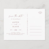 Modern Roos Gold Script horizontaal sparen de Datu Uitnodiging Briefkaart (Achterkant)