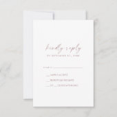 Modern Roos Gold Script Minimal Simple RSVP Card (Voorkant)