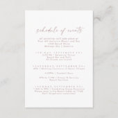 Modern Roos Gold Script Wedding Schedule of Events Informatiekaartje (Voorkant)