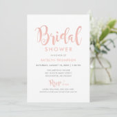 Modern Roos Gold Script Wedding Vrijgezellenfeest Kaart (Staand voorkant)