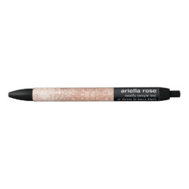 Modern Roos Gold Sequin gepersonaliseerde naam Zwarte Inkt Pen
