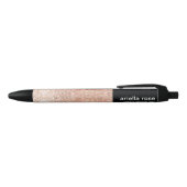 Modern Roos Gold Sequin gepersonaliseerde naam Zwarte Inkt Pen (Bovenkant)