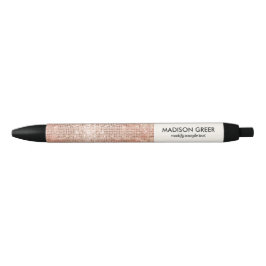Modern Roos Gold Sequin gepersonaliseerde naam Zwarte Inkt Pen