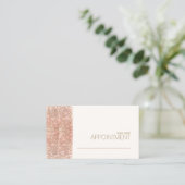 Modern Roos Gold Sequins Salon Afspraakkaart Afsprakenkaartje (Staand voorkant)