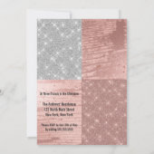 Modern Roos Gold Silver Glitter Foto Sweet 16 Kaart (Achterkant)