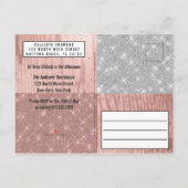 Modern Roos Gold Silver Glitter Foto Sweet 16 Uitnodiging Briefkaart (Achterkant)