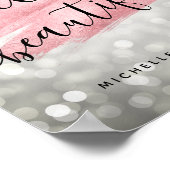 Modern Roos Gold Silver Licht "Hallo mooi" Poster (Hoek)