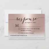 Modern Roos Gold Song Request Wedding RSVP (Voorkant)