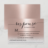 Modern Roos Gold Song Request Wedding RSVP (Voorkant / Achterkant)