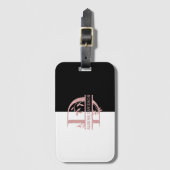 Modern Roos Gold Split Custom Monogram A, B, C, D Bagagelabel (Voorkant (verticaal))