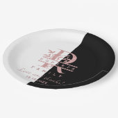 Modern Roos Gold Split Custom Monogram R Papieren Bordje (Gekanteld)