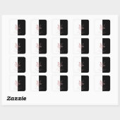 Modern Roos Gold Split Custom Monogram V Vierkante Sticker (Vel)