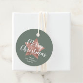 Modern Roos Gold Star Sage Green Christmas Bedankjes Labels (In situ)