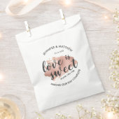 Modern Roos Gold Texture Love is Sweet Wedding Bedankzakje (Geknipt)