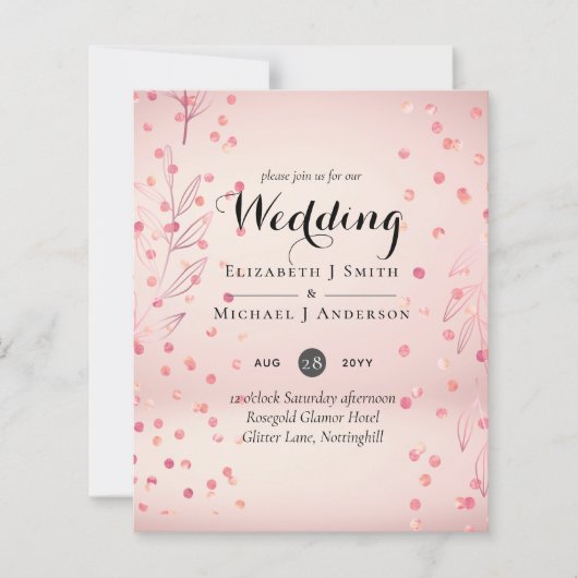 Modern Roos Gold Trendy budget Weddenschap (Voorkant)