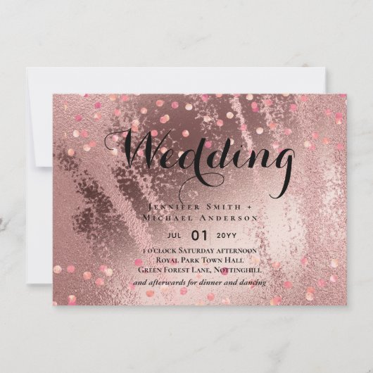 Modern Roos Gold Trendy budget Weddenschap (Voorkant)
