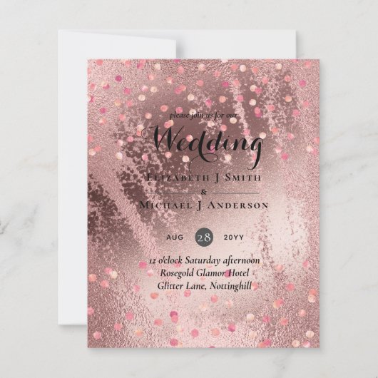 Modern Roos Gold Trendy budget Weddenschap (Voorkant)