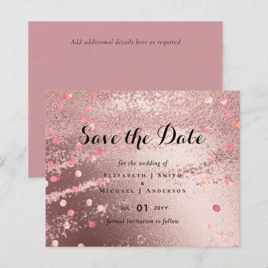 Modern Roos Gold Trendy budget Weddenschap (Voorkant / Achterkant)