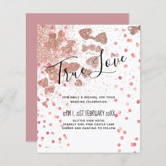 Modern Roos Gold Trendy budget Weddenschap (Voorkant / Achterkant)