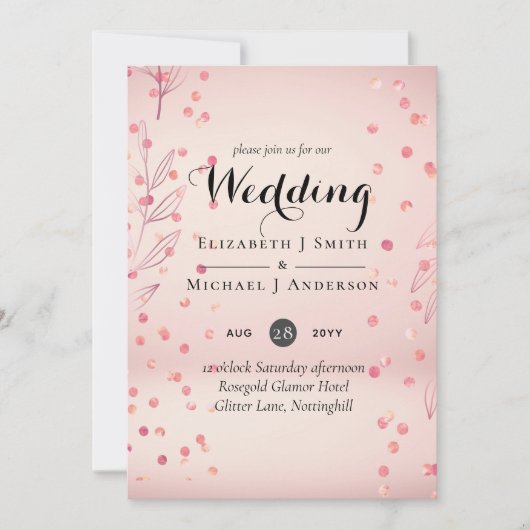 Modern Roos Gold Trendy budget Weddenschap (Voorkant)