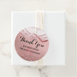 Modern Roos Gold Trendy budget Weddenschap Bedankjes Labels