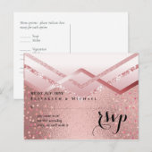 Modern Roos Gold Trendy budget Weddenschap Briefkaart (Voorkant / Achterkant)
