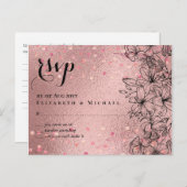 Modern Roos Gold Trendy budget Weddenschap Briefkaart (Voorkant / Achterkant)