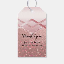 Modern Roos Gold Trendy budget Weddenschap Cadeaulabel