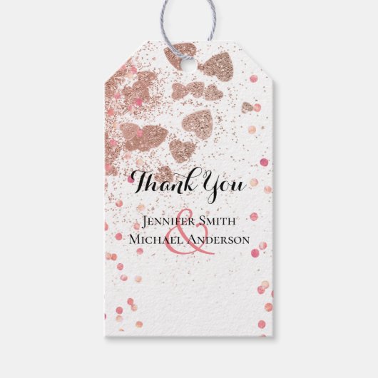 Modern Roos Gold Trendy budget Weddenschap Cadeaulabel (Voorkant)