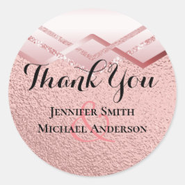 Modern Roos Gold Trendy budget Weddenschap Ronde Sticker