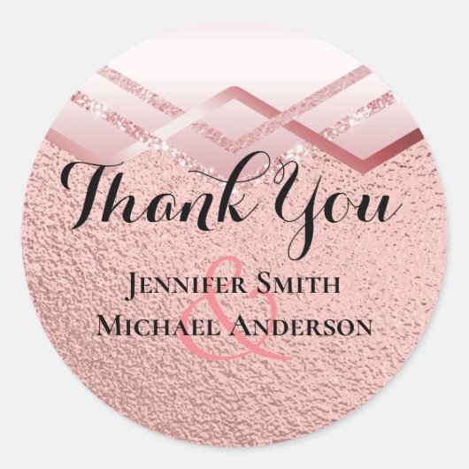 Modern Roos Gold Trendy budget Weddenschap Ronde Sticker (Voorkant)