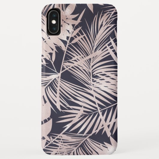 Modern Roos Gold Tropical Leaves Pattern Case-Mate iPhone Case (Achterkant)