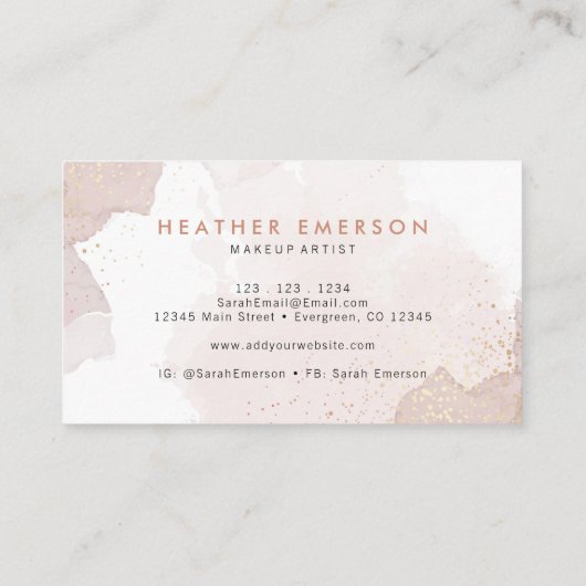 Modern Roos Gold Visitekaartje (Achterkant)