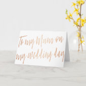 Modern Roos Gold "Voor mijn moeder op mijn trouwda Kaart (Gele Bloem)