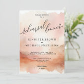 Modern Roos Gold Waterverf bruiloft diner Kaart (Staand voorkant)