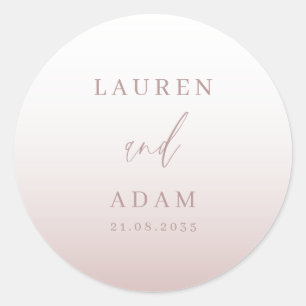 Modern Roos Gold Wedding Monogram Ronde Sticker